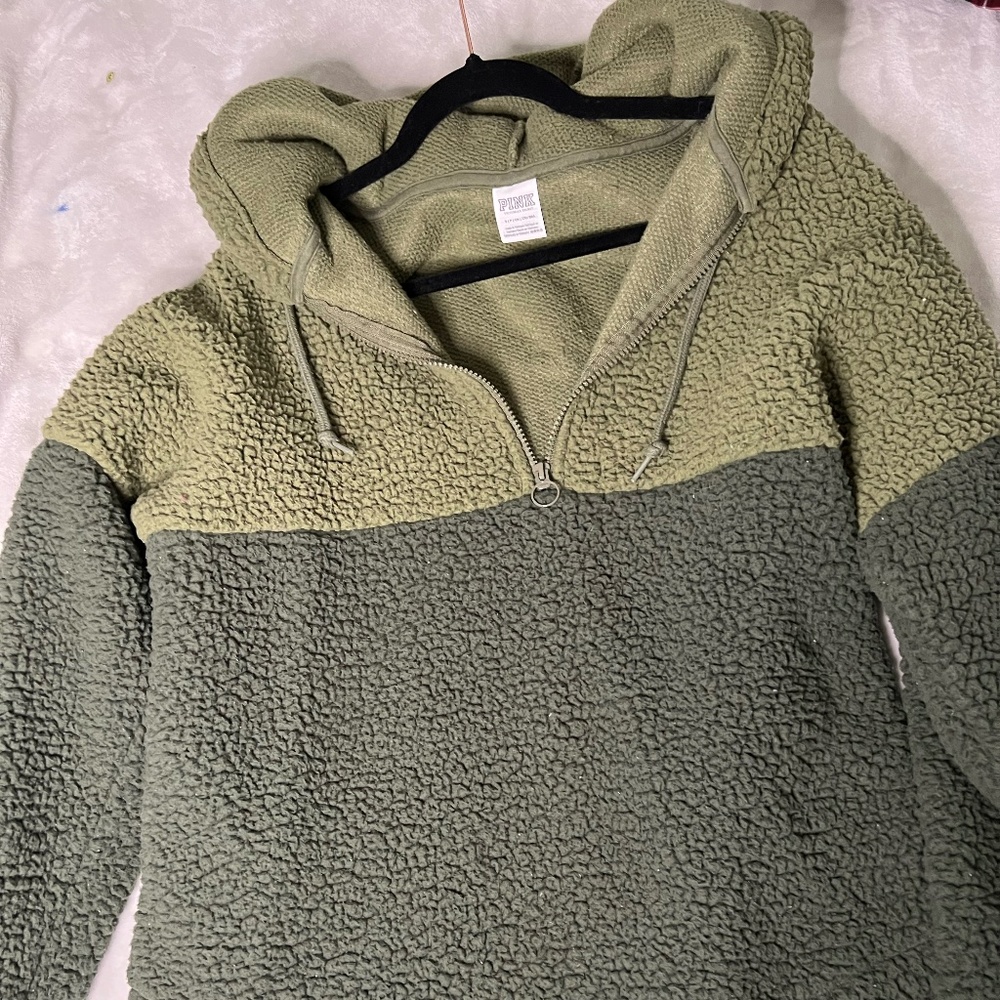 PINK Victoria's Secret Fleece Half Zip Sweater